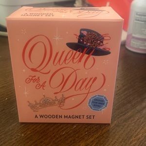 Queen for a day wooden magnet.